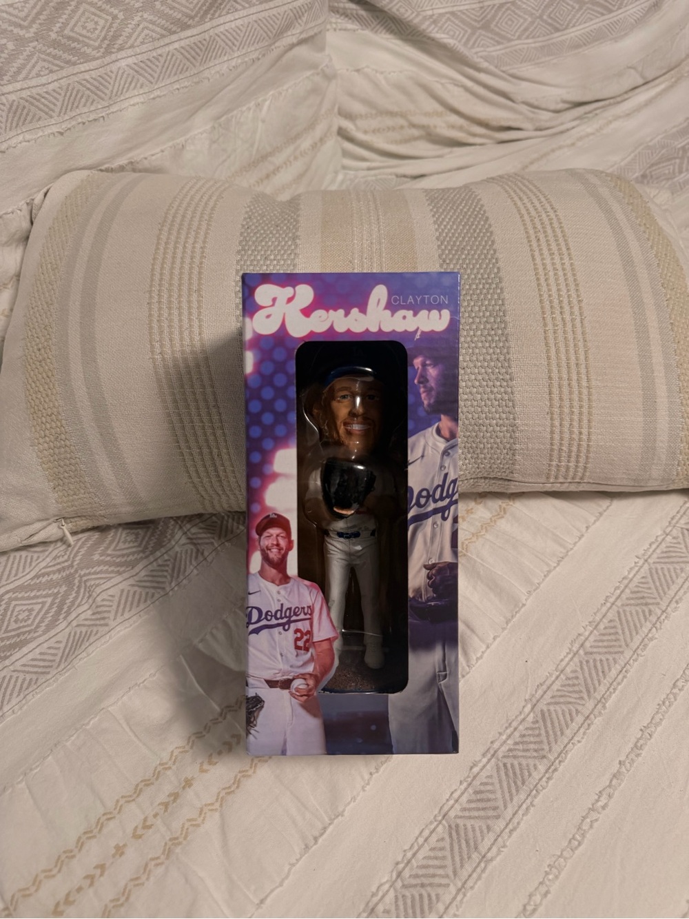 MLB Kershaw Dodgers Bobblehead in Blue and White Box